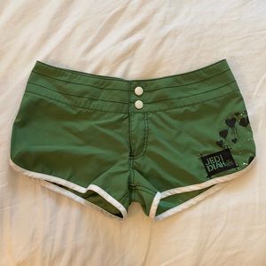 Green jedidiah mini board shorts